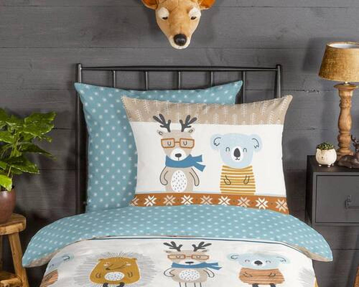 JUGENDBETTWÄSCHE Woodland Biber 135/200 cm  - Multicolor, Design, Textil (135/200cm)