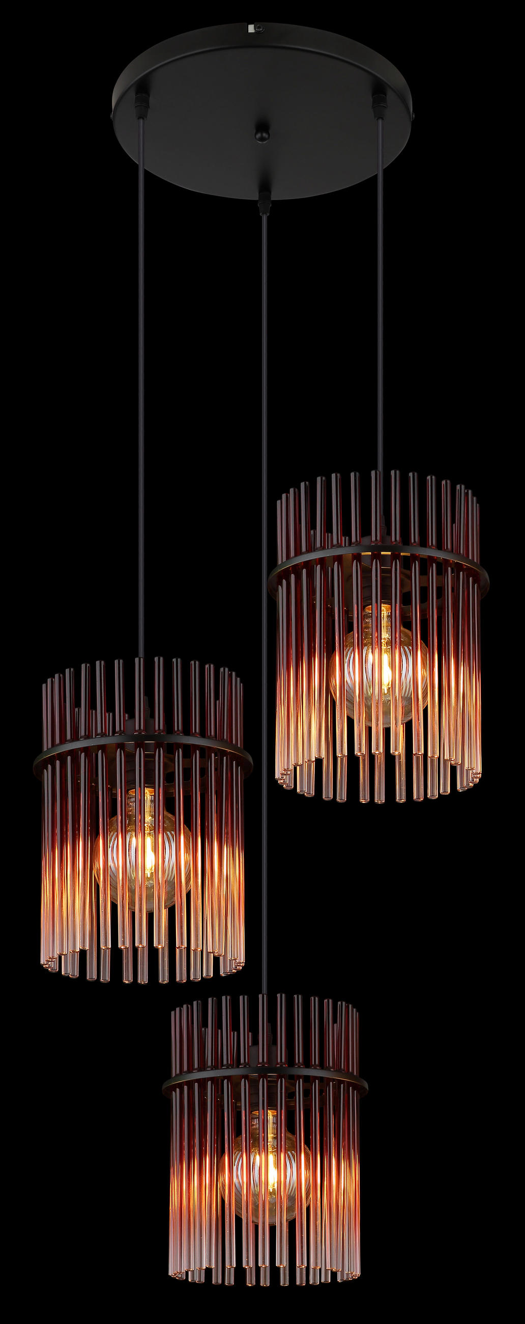 HÄNGELEUCHTE GORLEY 47/140 cm   - Klar/Brombeere, Basics, Glas/Kunststoff (47/140cm) - Globo