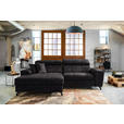 ECKSOFA Graphitfarben Velours  - Schwarz/Graphitfarben, Design, Textil/Metall (181/267cm) - Carryhome