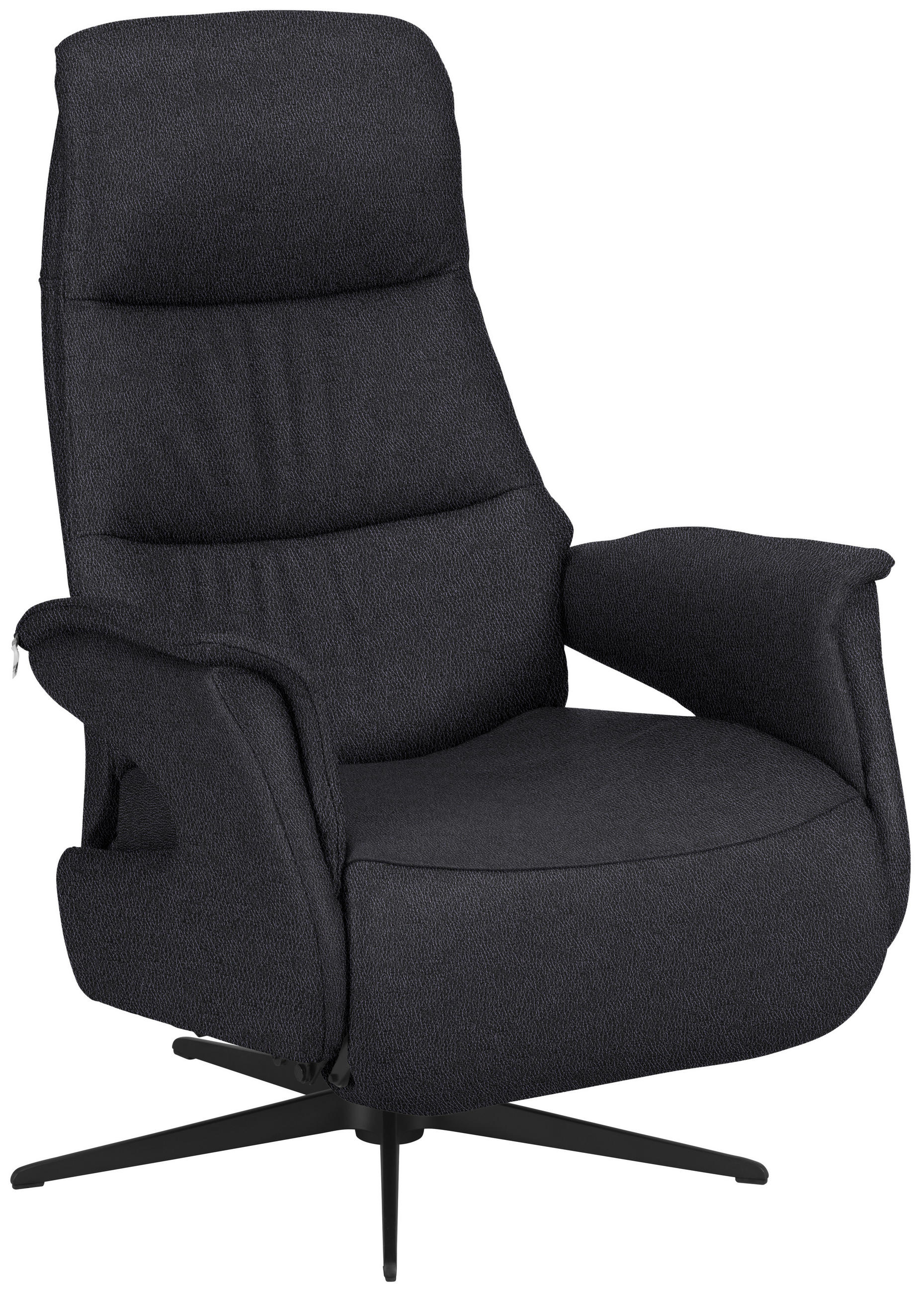 RELAXSESSEL Echtleder    - Anthrazit/Schwarz, Design, Leder/Metall (74/105/83cm) - Welnova