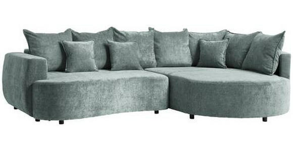 ECKSOFA Mintgrün Chenille  - Schwarz/Mintgrün, Design, Kunststoff/Textil (307/194cm) - Carryhome