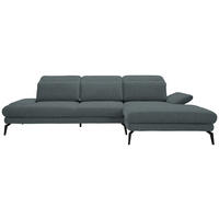 ECKSOFA in Webstoff Grau  - Schwarz/Grau, Design, Textil/Metall (289/180cm) - Stylife