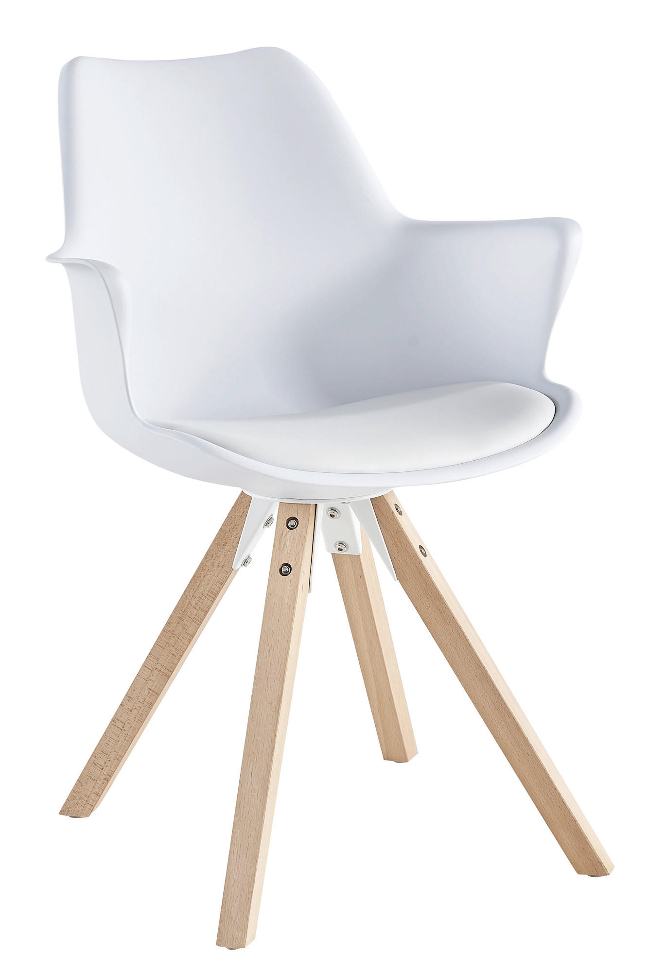 ARMLEHNSTUHL-SET 2 Stück  in  - Eichefarben/Weiß, MODERN, Holz/Kunststoff (58/84/61cm) - Livetastic