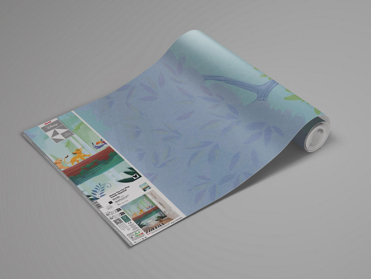 FOTOTAPETE THE LION KING WATERFALL  - Blau, Design, Textil (200/250cm) - Disney