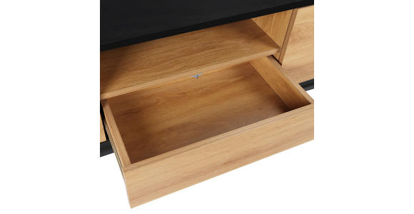 LOWBOARD  in 180/55/40 cm  - Schwarz/Naturfarben, Design, Holzwerkstoff (180/55/40cm) - Xora