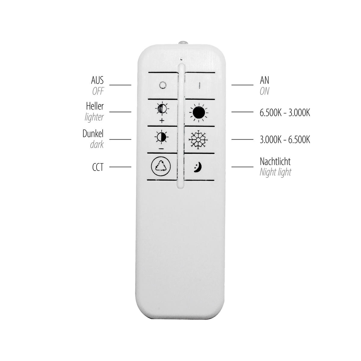 STROPNA LED-SVETILKA   38 W//3000-6500 K/230 V/ - bela, Design, kovina/umetna masa (40cm)