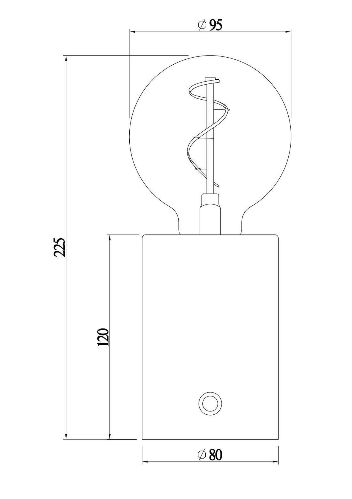 AKKU-TISCHLEUCHTE VIVO 8/8/22.5 cm   - Grau, KONVENTIONELL, Metall (8/8/22.5cm) - Lucide