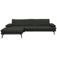 ECKSOFA in Echtleder Dunkelgrün  - Dunkelgrün/Schwarz, Design, Leder/Metall (180/310cm) - Dieter Knoll