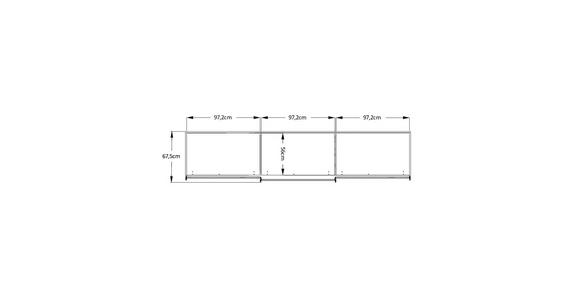 SCHWEBETÜRENSCHRANK 298/222/68 cm 3-türig Anthrazit - Anthrazit/Schwarz, Design, Glas/Holzwerkstoff (298/222/68cm) - Moderano