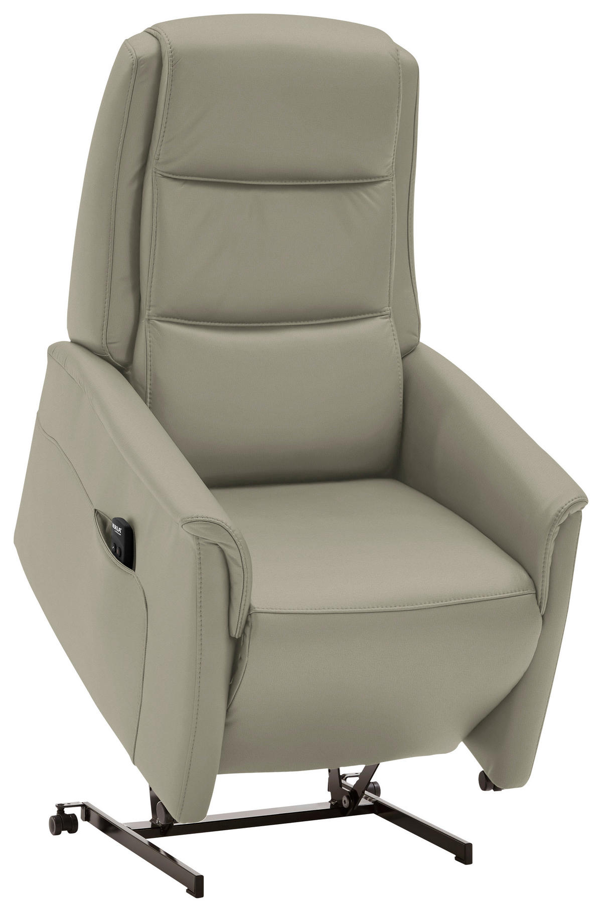 FERNSEHSESSEL Valdera  mit Relaxfunktion, Aufstehhilfe, Rücken echt Echtleder Grau  - Schwarz/Grau, KONVENTIONELL, Leder/Kunststoff (70/107/88cm) - Livetastic