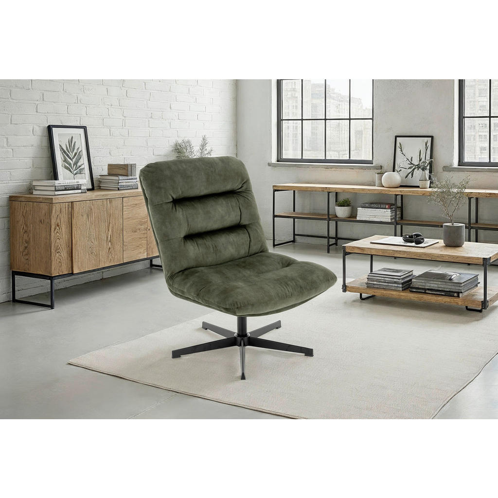 Thumbnail - Mid.you Sessel, Grün, Textil, 68x91x82 cm, Wohnzimmer, Sessel, Polstersessel