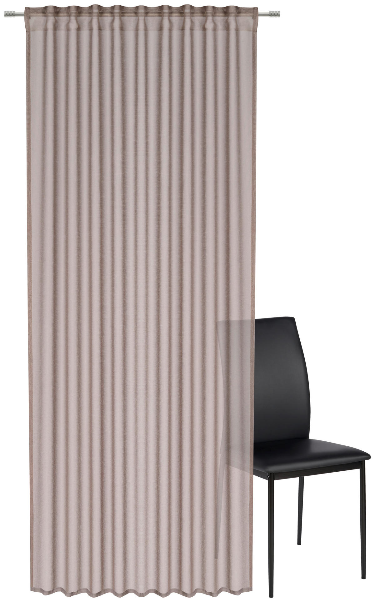 KÉSZFÜGGÖNY áttetsző  - homok, Basics, textil (140/245cm) - Boxxx