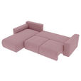 ECKSOFA in Velours Rosa  - Chromfarben/Rosa, KONVENTIONELL, Kunststoff/Textil (195/293cm) - Carryhome