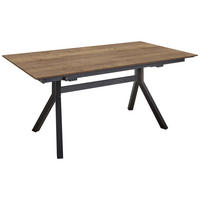ESSTISCH in Holz, Metall 200-300/95/76 cm  - Eiche dunkel/Schwarz, Basics, Holz/Metall (200-300/95/76cm) - Celina Home
