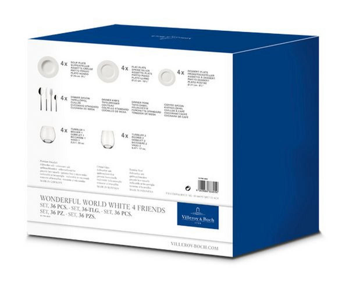 36/1 JEDILNI SERVIS WORLD  Wonderful World   36-delni     - bela, Basics, kovina/steklo - Villeroy & Boch