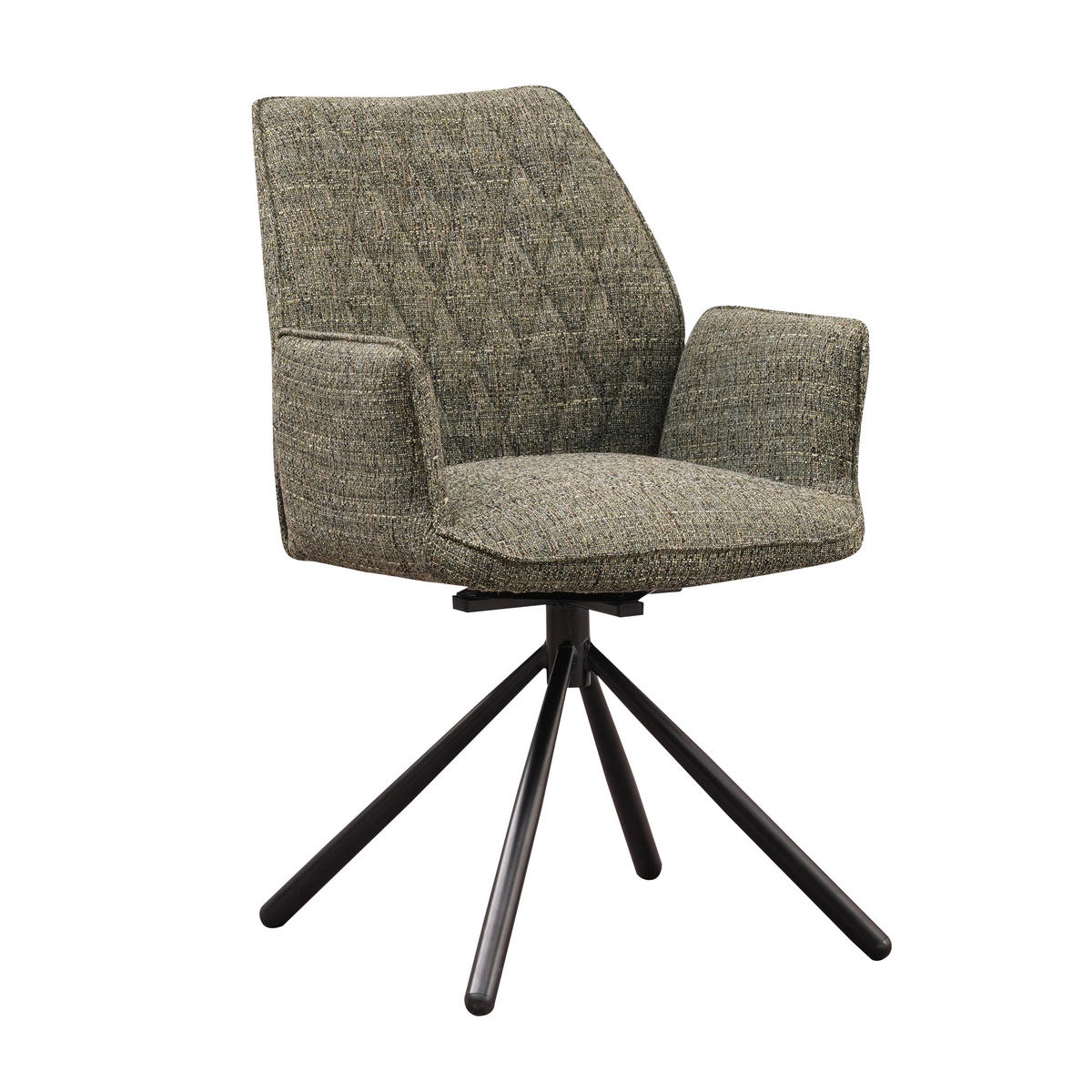 SADA ŽIDLÍ S PODRUČKAMI 2 kusy - černá/zelená, Moderní, kov/textil (57,5/92/52cm) - MID.YOU