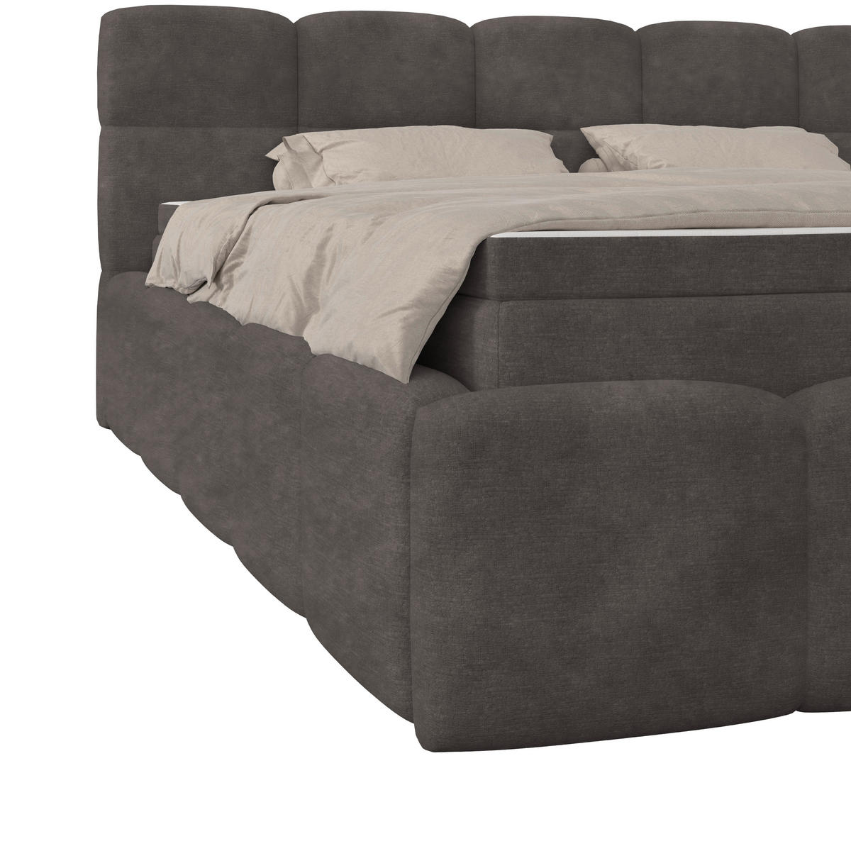 POLSTERBETT 160/200 cm,  in Anthrazit, Matratze, Bettkasten, H3 = fest  - Anthrazit/Schwarz, Trend, Kunststoff/Textil (160/200cm)