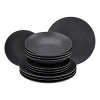 TAFELSERVICE Schwarz Soft Touch Black 12-teilig  - Schwarz, MODERN, Keramik - Creatable