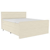 BOXSPRINGBETT 180/200 cm,  in Beige, Matratze, Topper, H3 = fest  - Beige/Schwarz, KONVENTIONELL, Textil/Metall (180/200cm) - Boxxx