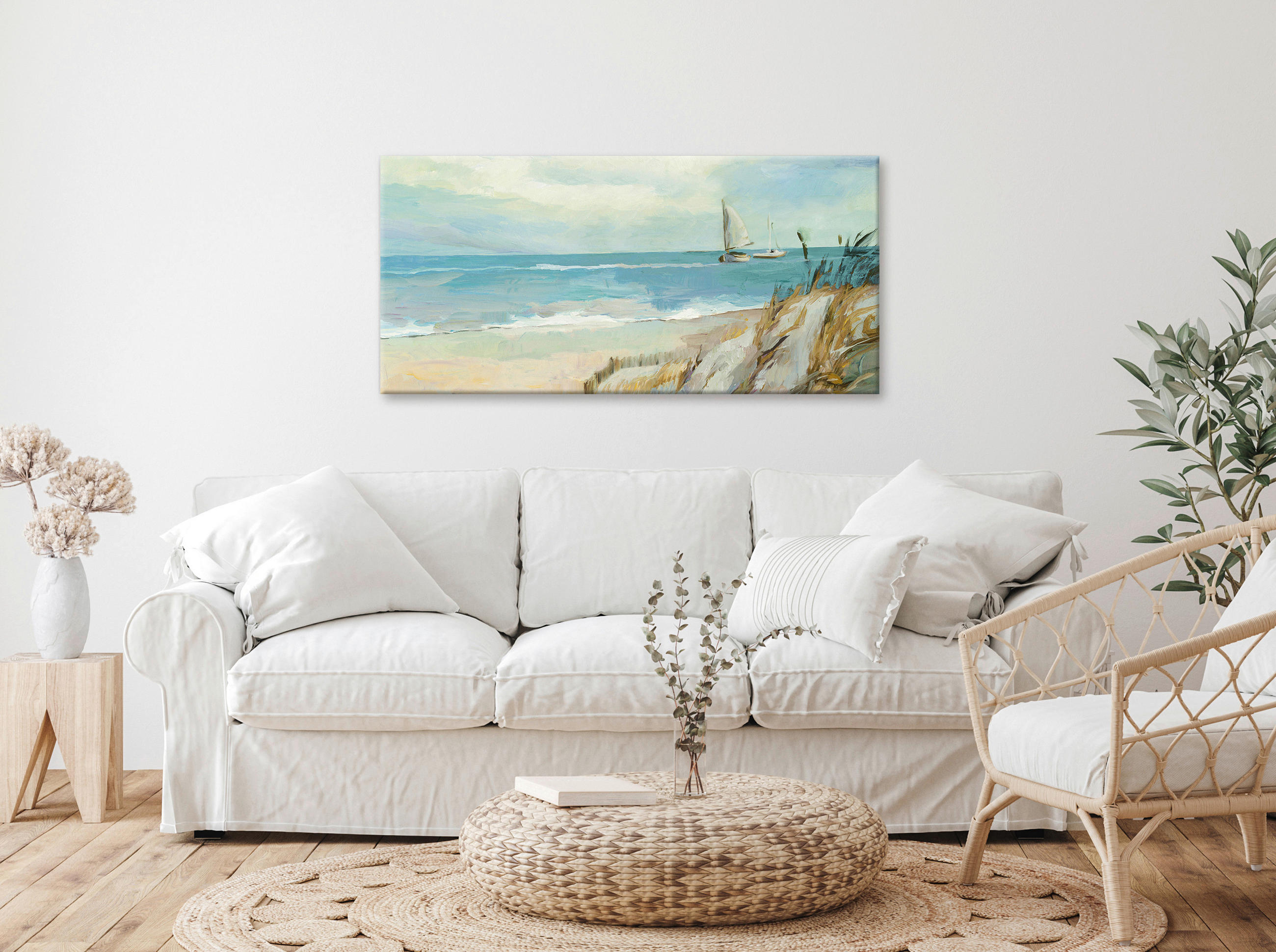 KEILRAHMENBILD Strand & Meer 115/55 cm  - Multicolor, KONVENTIONELL, Holz/Papier (115/55cm) - Euroart