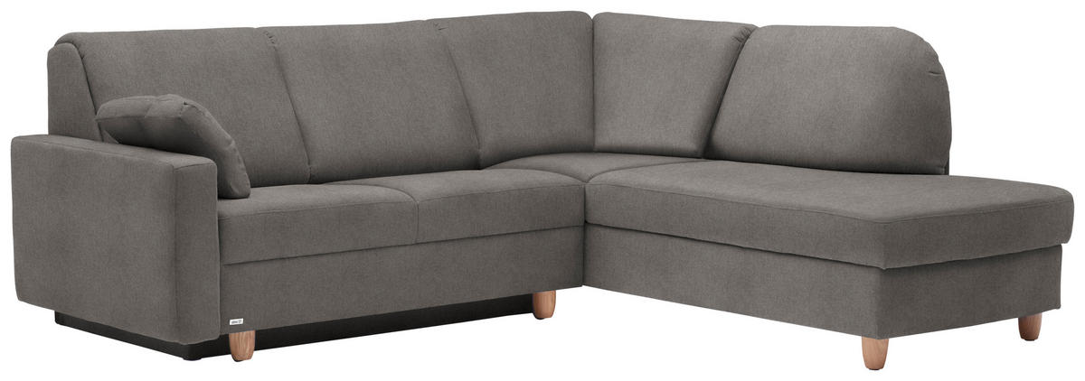 ECKSOFA in Flachgewebe Schlammfarben  227/208 cm  - Schlammfarben/Eichefarben, KONVENTIONELL, Holz/Textil (227/208cm) - Sedda