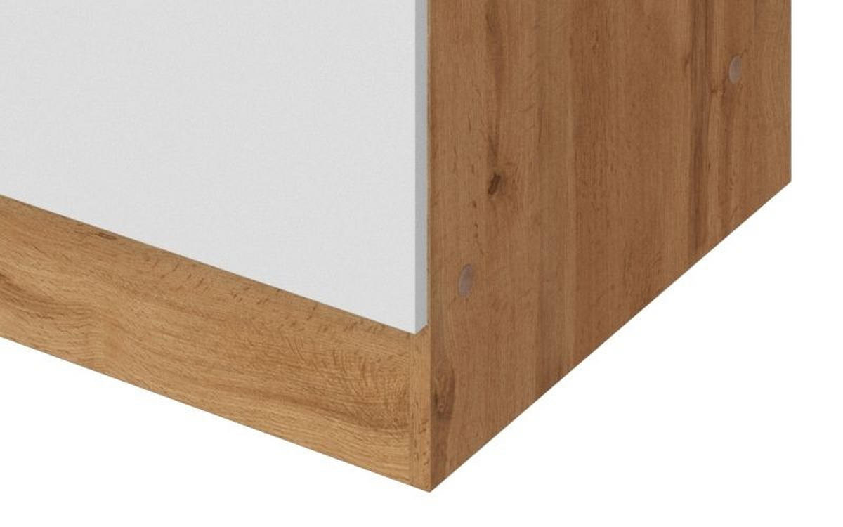 KÜCHENUNTERSCHRANK 50/85/60 cm  in Weiss, Eiche Wotan  - Chromfarben/Weiss, Modern, Holzwerkstoff/Metall (50/85/60cm) - Held