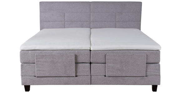 Boxspringbett mit Topper 180x200cm Hampton H2/H3 - Wengefarben/Grau, KONVENTIONELL, Textil (180/200cm) - Luca Bessoni