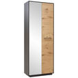 GARDEROBENSCHRANK  in 72/193/37 cm  - Eichefarben/Anthrazit, Design, Glas/Holz (72/193/37cm) - Dieter Knoll