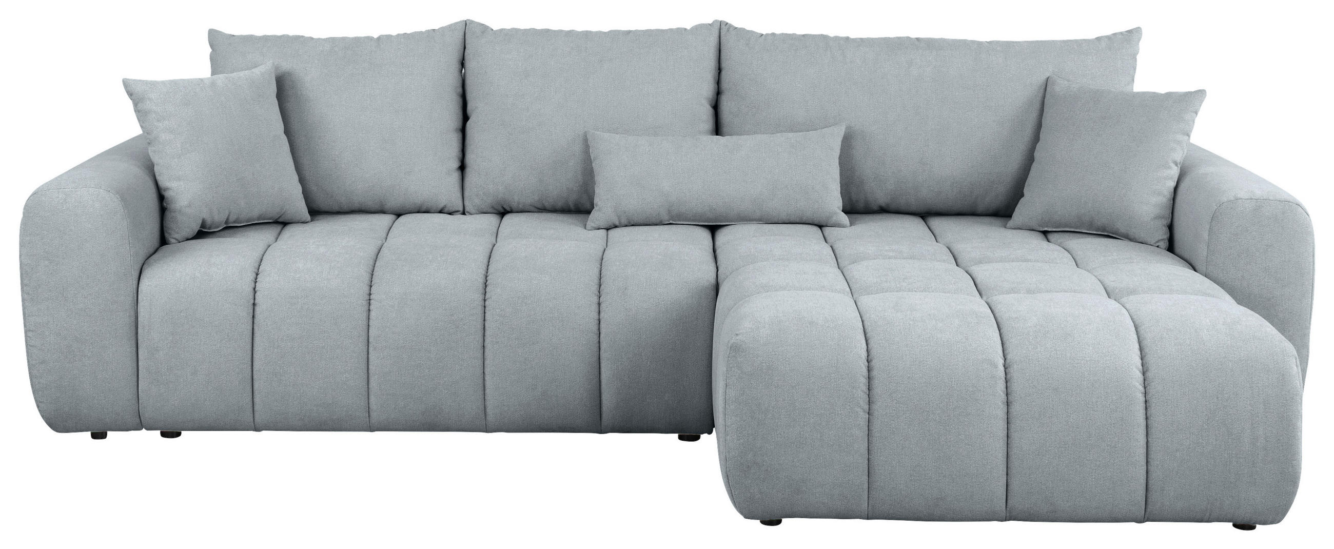 ECKSOFA in Velours Grau  - Schwarz/Grau, Konventionell, Kunststoff/Textil (298/168cm) - Carryhome