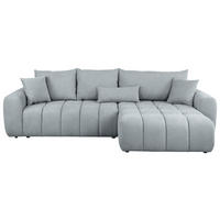 ECKSOFA Grau Velours  - Schwarz/Grau, KONVENTIONELL, Kunststoff/Textil (298/168cm) - Carryhome