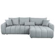 ECKSOFA Grau Velours  - Schwarz/Grau, KONVENTIONELL, Kunststoff/Textil (298/168cm) - Carryhome