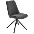 STUHL  , Stoffauswahl, Typenauswahl, Sitzfläche 360° drehbar  , Flachgewebe  ,  - Anthrazit/Schwarz, Design, Textil/Metall (49/88/64cm) - Novel