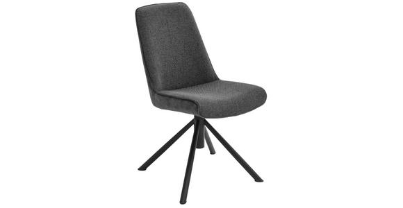 STUHL  , Stoffauswahl, Typenauswahl, Sitzfläche 360° drehbar  , Flachgewebe  ,  - Anthrazit/Schwarz, Design, Textil/Metall (49/88/64cm) - Novel