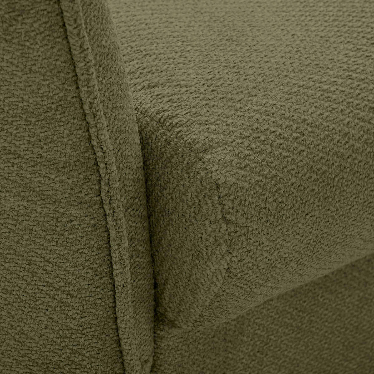 BIGSOFA Webstoff Olivgrün  - Schwarz/Olivgrün, KONVENTIONELL, Textil/Metall (282/94/127cm) - Ambia Home