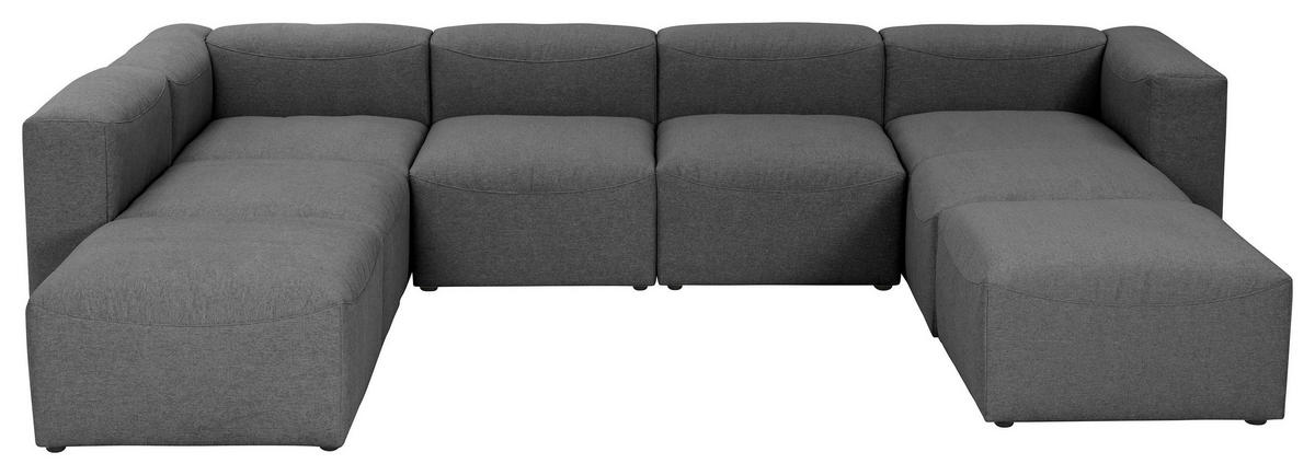WOHNLANDSCHAFT in Flachgewebe Anthrazit  - Anthrazit, Design, Kunststoff/Textil (250/350/235cm) - Max Winzer