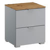 NACHTSCHRANK 40/49/42 cm  - Eichefarben/Alufarben, Trend, Holzwerkstoff/Metall (40/49/42cm) - Stylife