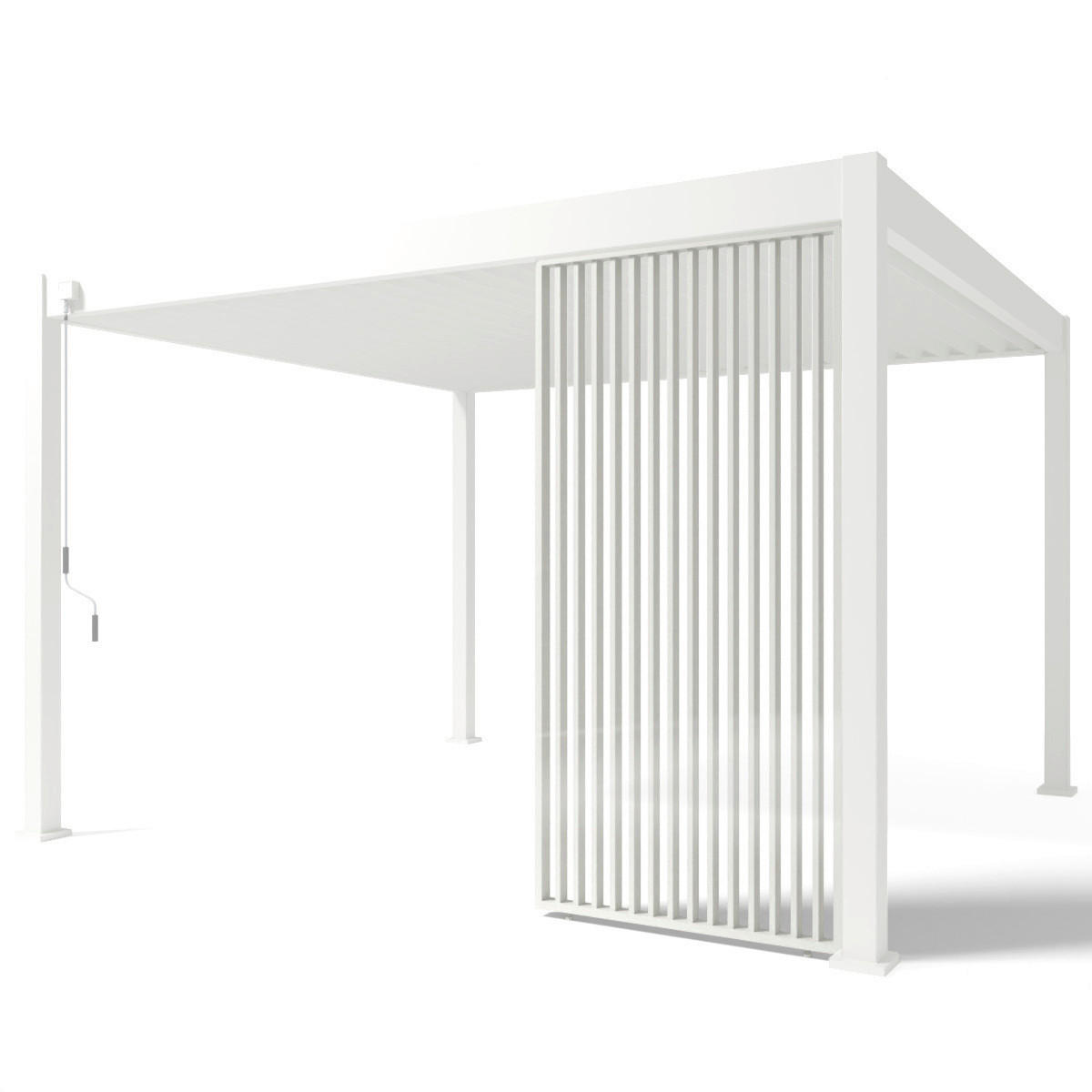 PERGOLA-SEITENTEIL 113,3/233,5/6,5 cm   - Weiß Hochglanz, Basics, Metall (113,3/233,5/6,5cm) - Gardenson