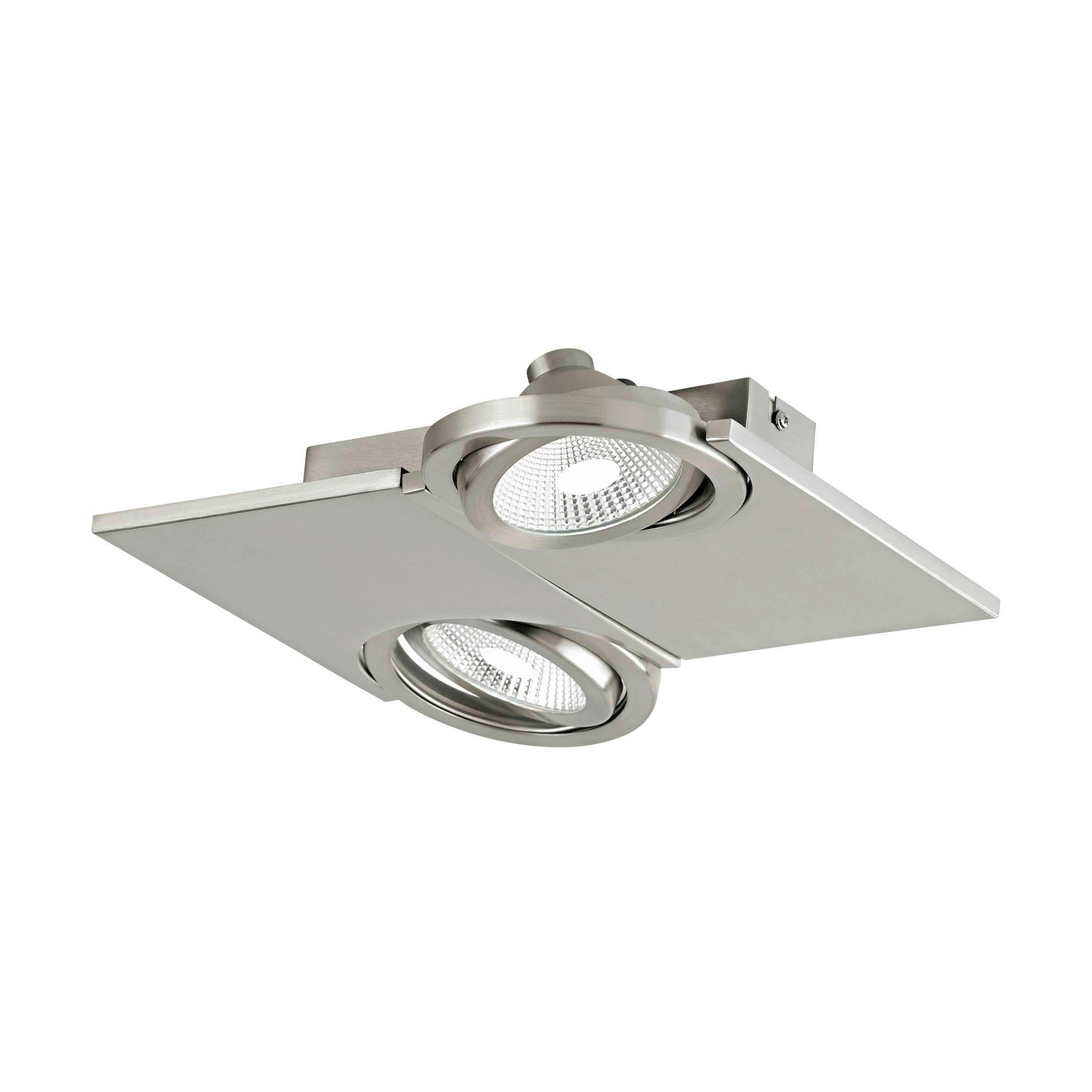 WANDLEUCHTE 28/29/6 cm   - Weiß/Nickelfarben, Design, Glas/Metall (28/29/6cm) - Eglo