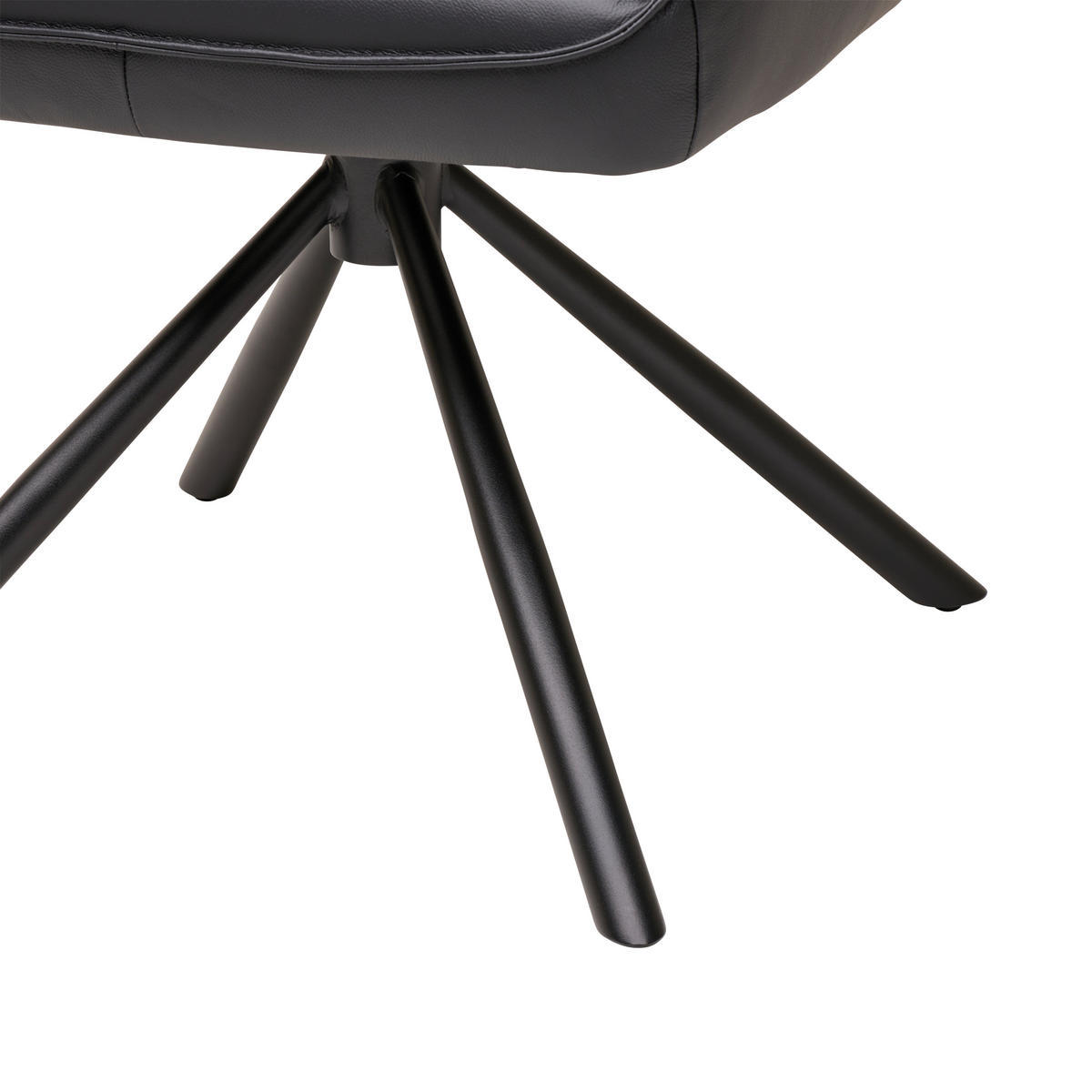 STOLICA S NASLONOM ZA RUKE  crna  koža      - crna, Moderno, koža/metal (58,5/87,5/61cm) - Livetastic