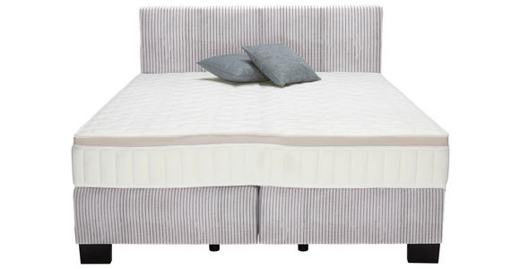 BOXSPRINGBETT 160/200 cm  in Grau  - Schwarz/Grau, Design, Kunststoff/Textil (160/200cm) - Hom`in