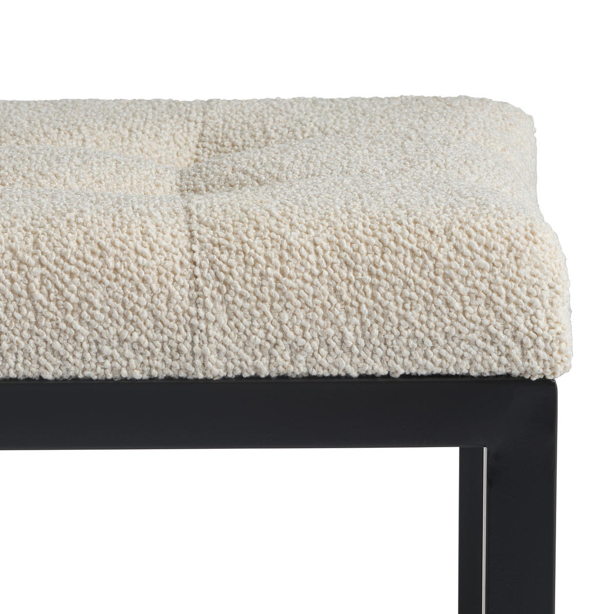HOCKERBANK in Metall, Textil, Holzwerkstoff Beige  - Weiss/Beige, Design, Holzwerkstoff/Textil (120/45/42cm) - MID.YOU
