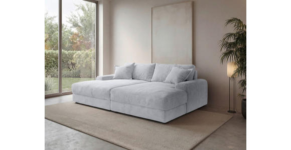 BIGSOFA Cord Hellgrau  - Hellgrau/Schwarz, MODERN, Kunststoff/Textil (234/93/190cm) - Carryhome