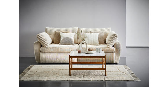 SCHLAFSOFA Cord, Plüsch Creme - Creme/Schwarz, MODERN, Kunststoff/Textil (240/90/120cm) - Carryhome
