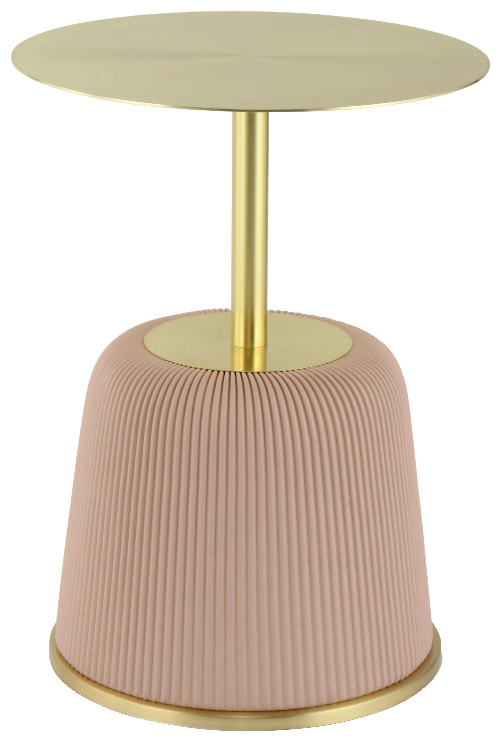 BEISTELLTISCH Metall, Textil, Holzwerkstoff  - Goldfarben/Rosa, Design, Holzwerkstoff/Textil (40/55cm) - Kayoom