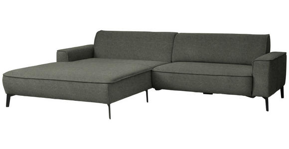 ECKSOFA  in Flachgewebe Dunkelgrün  190/285 cm  - Dunkelgrün/Schwarz, Design, Textil/Metall (190/285cm) - Johann Jakob
