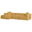 ECKSOFA  in Chenille Senfgelb  178/323 cm  - Senfgelb/Schwarz, MODERN, Kunststoff/Textil (178/323cm) - Carryhome