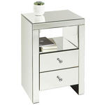 NACHTKÄSTCHEN 46/66/35,5 cm  in Silberfarben  - Silberfarben, Trend, Glas/Holzwerkstoff (46/66/35,5cm) - Xora