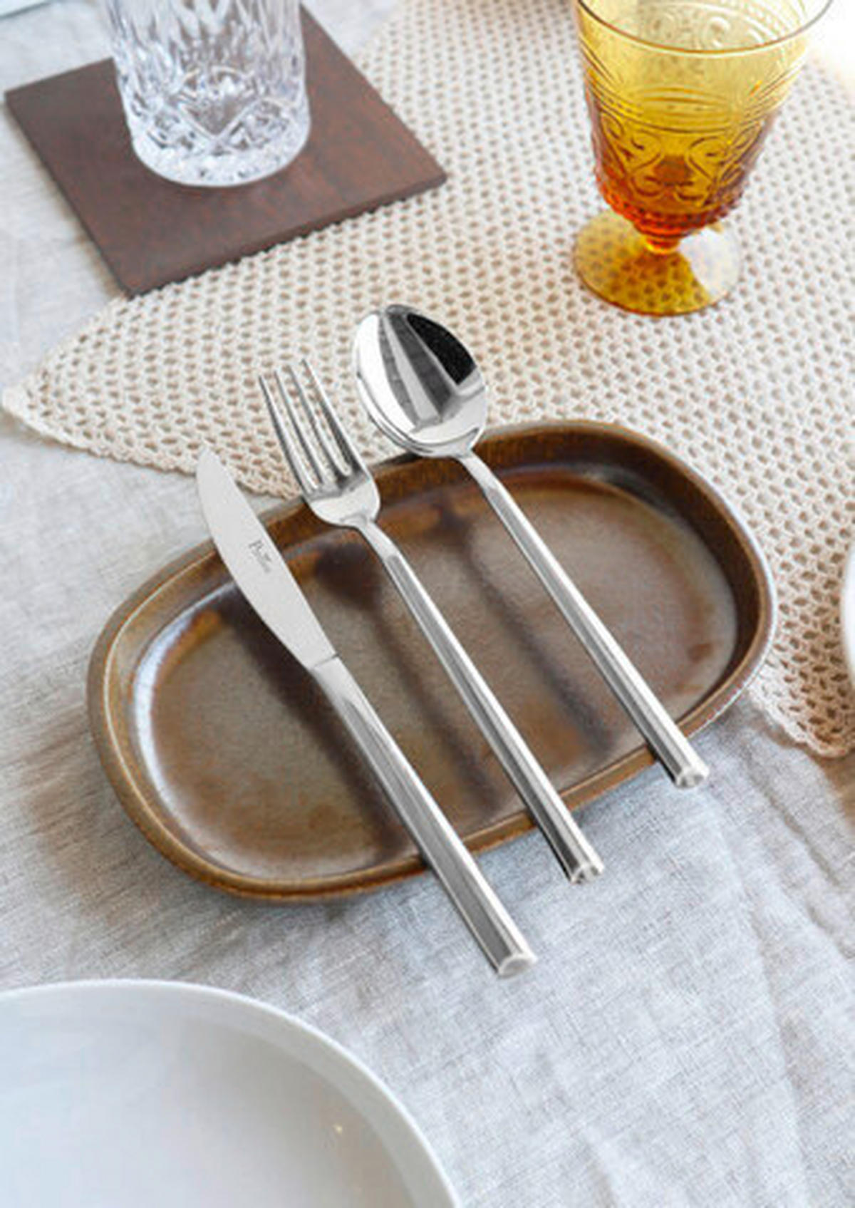 BESTECKSET SYNTHESIS 16-teilig Stahl  - Edelstahlfarben, Basics, Metall (25,5/7/5,3cm) - Pintinox