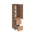 MIDISCHRANK 30/131/35 cm  - Eichefarben/Silberfarben, KONVENTIONELL, Holzwerkstoff/Kunststoff (30/131/35cm) - Xora