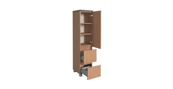 MIDISCHRANK 30/131/35 cm  - Eichefarben/Silberfarben, KONVENTIONELL, Holzwerkstoff/Kunststoff (30/131/35cm) - Xora